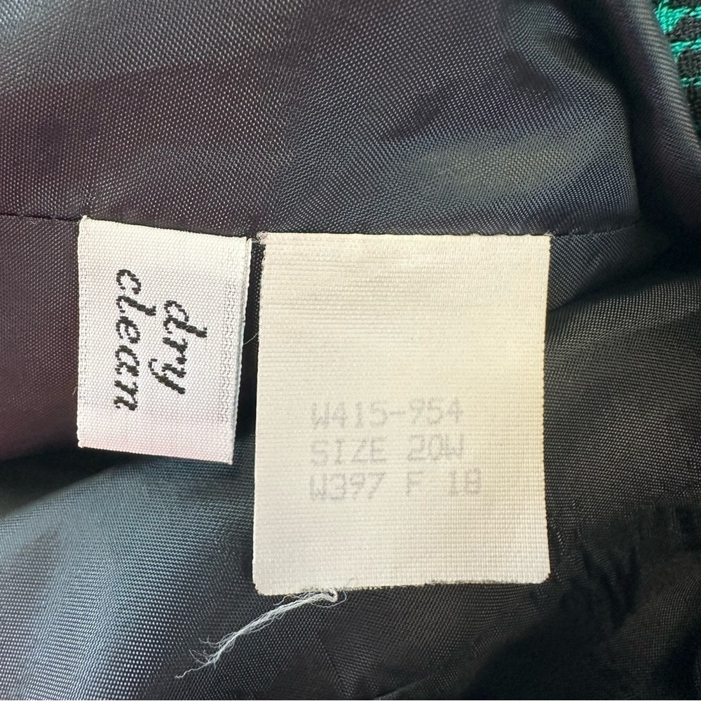 Pendleton 100% Virgin Wool Kelly Green Houndstooth Blazer 20W - Picture 5 of 8